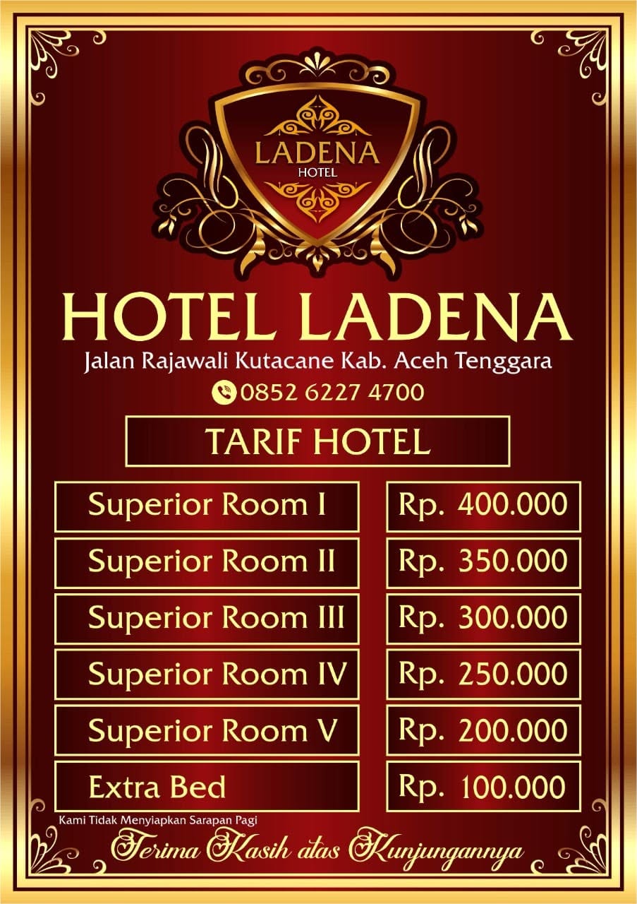 Brosur Tarif Hotel Ladena Kutacane
